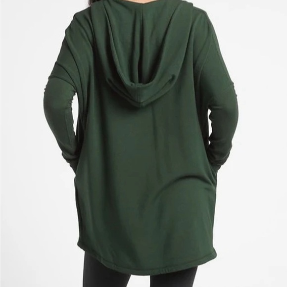 Athleta Purana Wrap Forest Green Sweatshirt Sz M Gently Loved - Picture 9 of 9